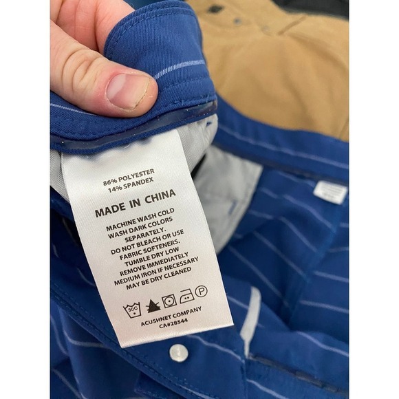 FootJoy Royal Blue White Pinstripe Relaxed Fit Performance Golf Pants Size 42x10 - Picture 3 of 6